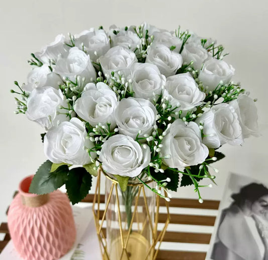 🌹Bouquet de 24 roses + Gypsophil