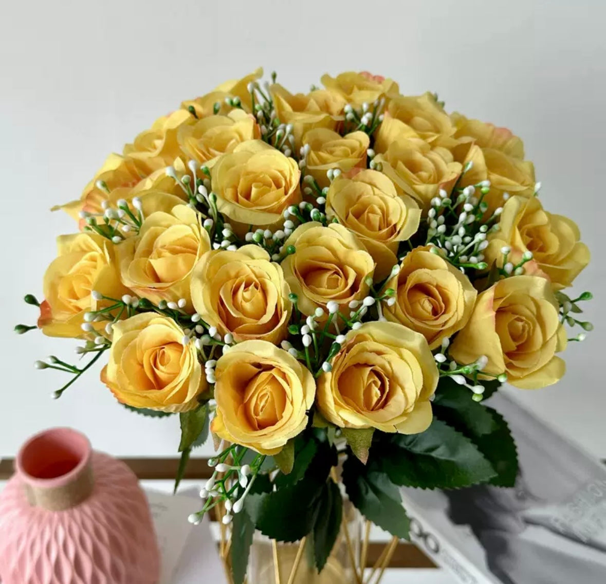 🌹Bouquet de 24 roses + Gypsophil